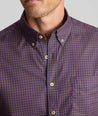 Model is wearing UNTUCKit Wrinkle-Free Serfield Shirt in Multicolor Check.