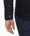 Model wearing a Black Flannel Sherwood Shirt