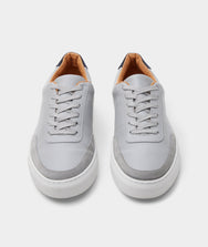 Contrast Leather Lace-Up Sneakers Zoom