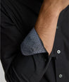 Model is waring UNTUCKit Siermer wrinkle-free shirt.