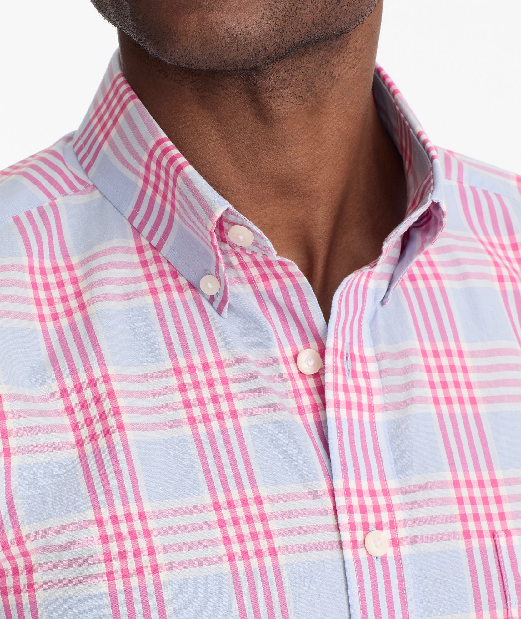 Vintage Wash Simpson Shirt Pink & Teal Check | UNTUCKit