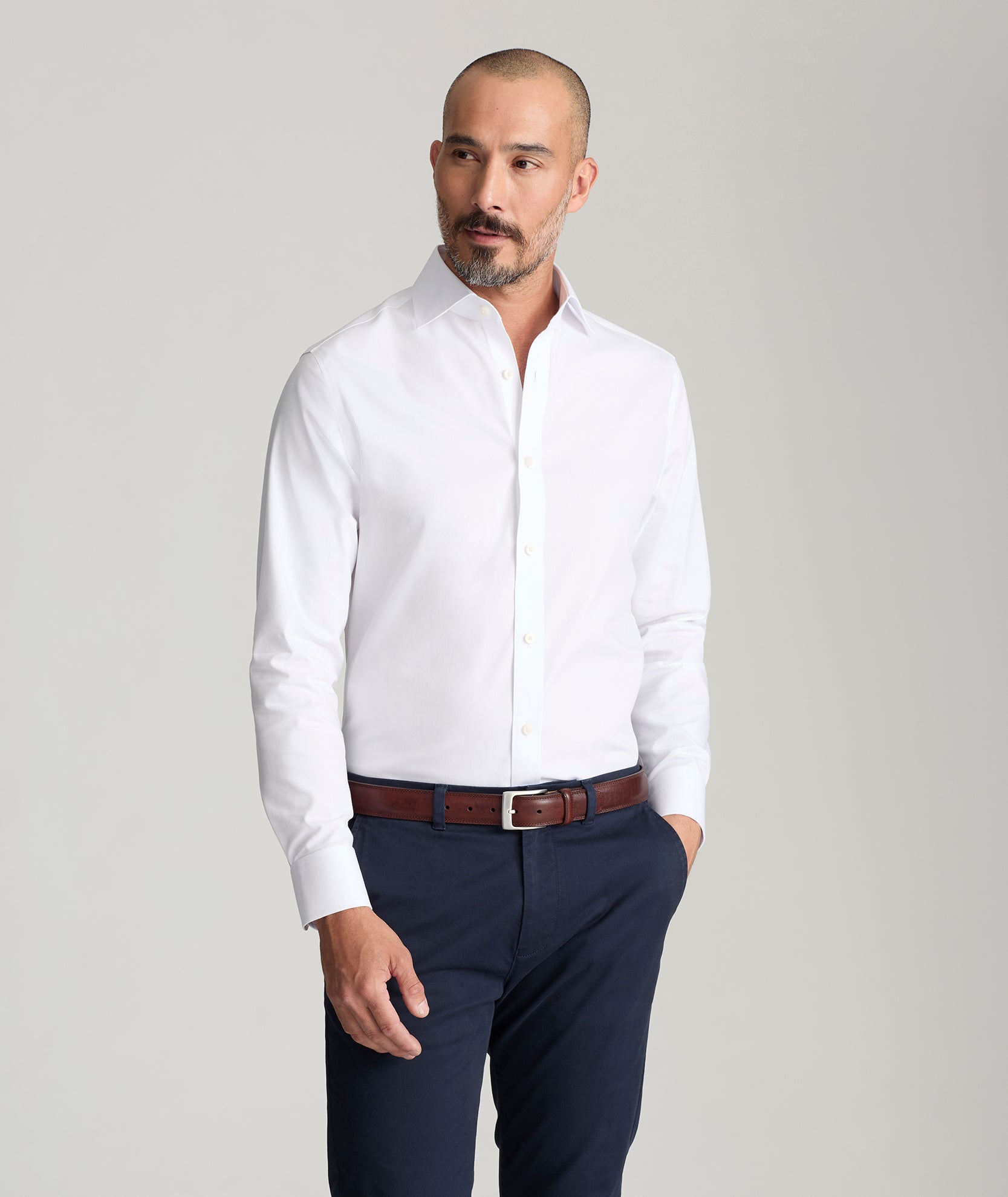 Wrinkle-Free Dress Shirt White | For Occasions When You Can't Untuck