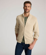 Ribbed Cotton Full-Zip Cardigan