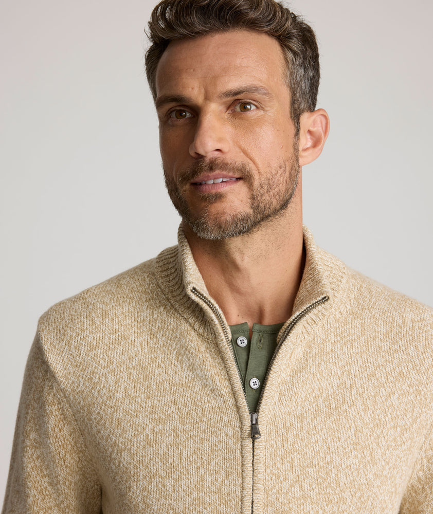 Ribbed Cotton Full-Zip Cardigan