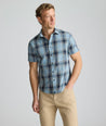 Model is wearing UNTUCKit Vintage Wash Valois Shirt. 