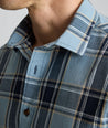 Model is wearing UNTUCKit Vintage Wash Valois Shirt. 