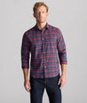 Model is wearing UNTUCKit Performance Vandermeer Shirt. 