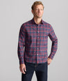 Model is wearing UNTUCKit Performance Vandermeer Shirt. 