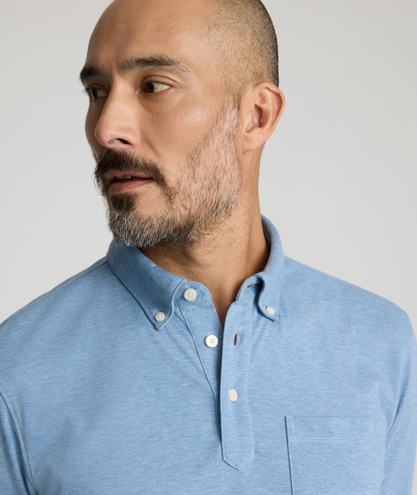 Wrinkle-Free Button-Down Polo