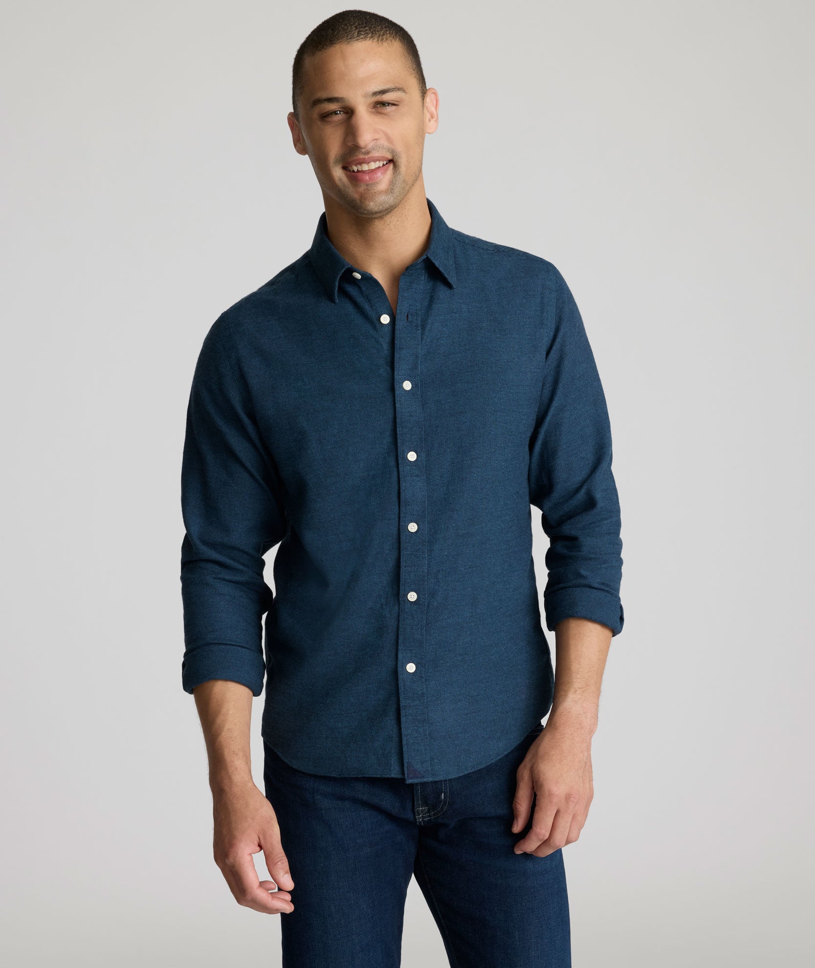 8yards Men’s SideTuck Shirt Wrinkle-Free Veneto Shirt Navy | UNTUCKit