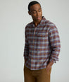 Model is wearing UNTUCKit verona button down. 