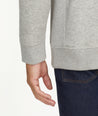 Model is wearing UNTUCKit Verzaro sweatshirt in gray.