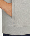 Model is wearing UNTUCKit Verzaro sweatshirt in gray.