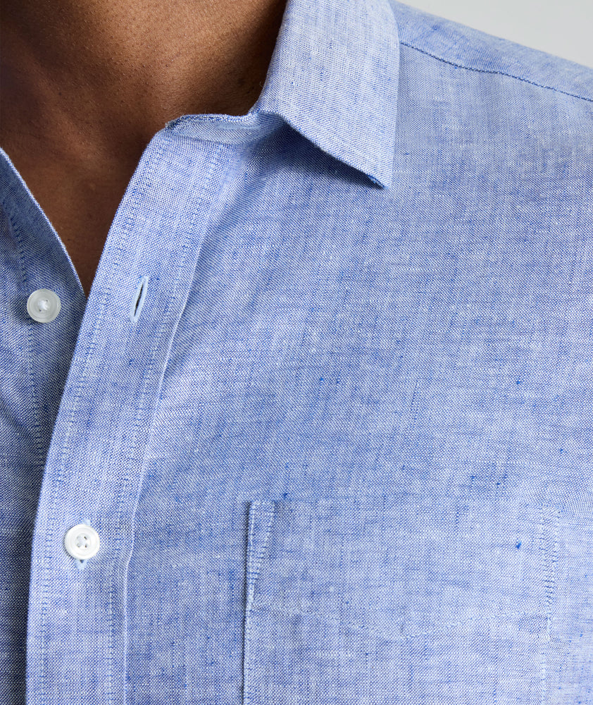 Wrinkle-Resistant Linen Vin Santo Shirt Blue | UNTUCKit Wrinkle-Resistant Linen Vin Santo Shirt Blue | UNTUCKit