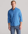 Model is wearing UNTUCKit Performance Viremont Shirt. 