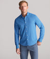 Model is wearing UNTUCKit Performance Viremont Shirt. 