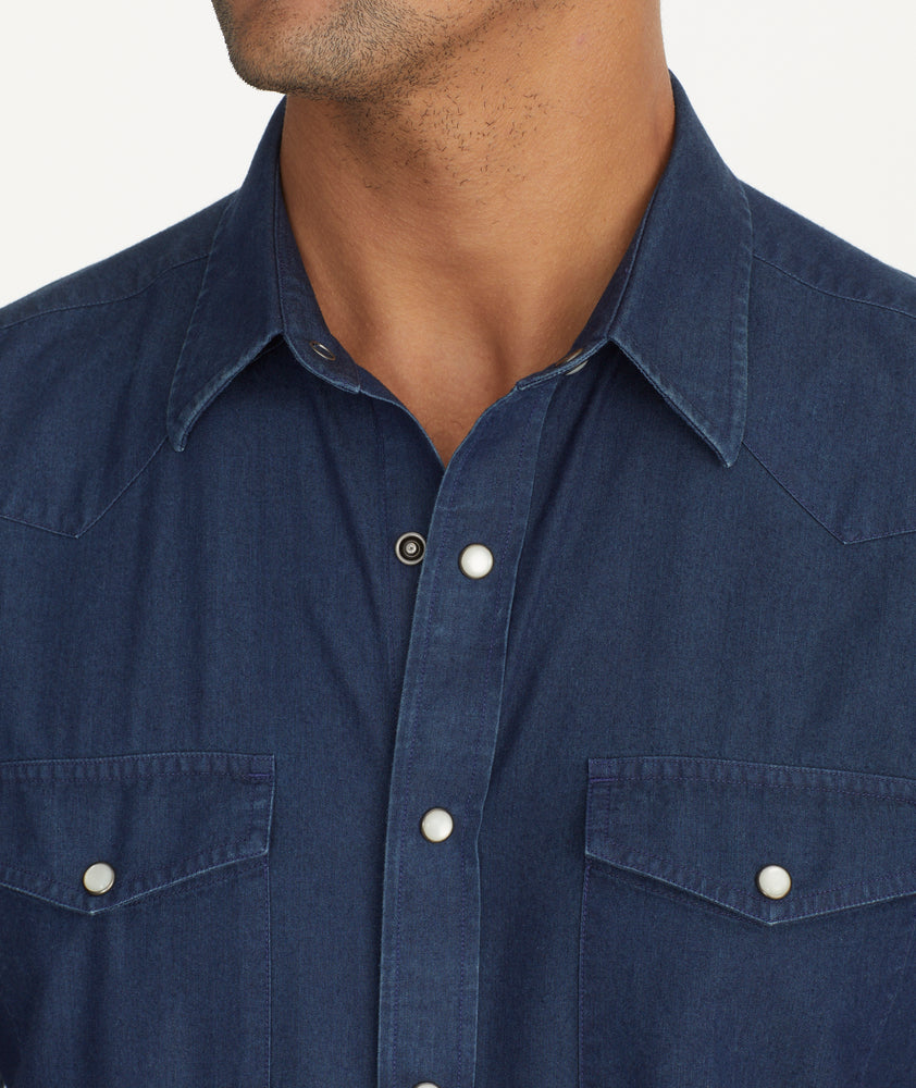 Wrinkle-Free Denim Wade Shirt