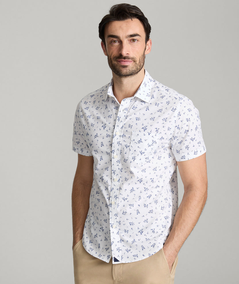 Stretch Cotton Short-Sleeve Ward Shirt Fair Trade Certified™ | White ...