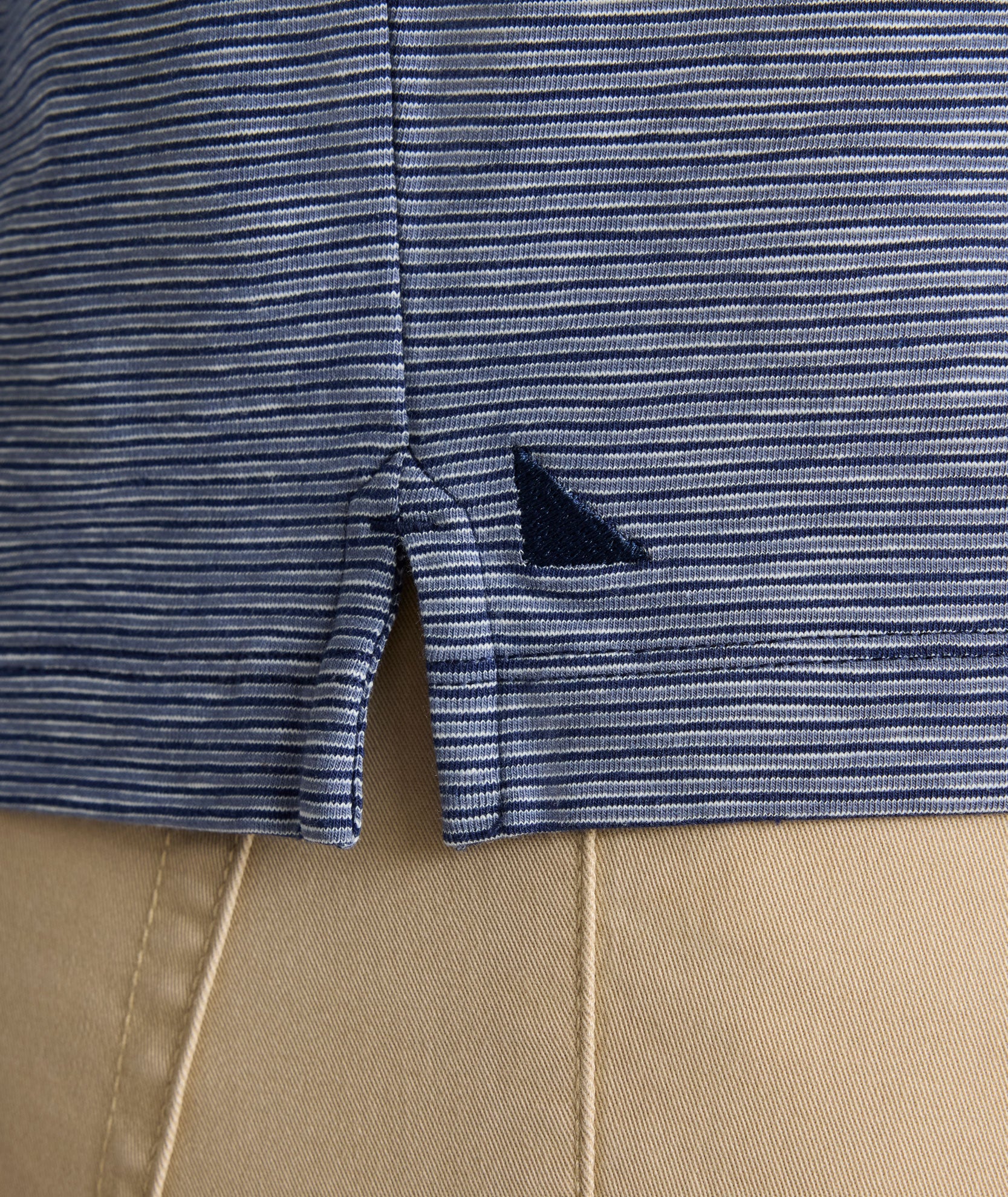 Jersey Slub Short-Sleeve Henley Navy Stripe | UNTUCKit