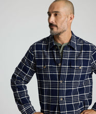Plaid Herringbone Overshirt Zoom