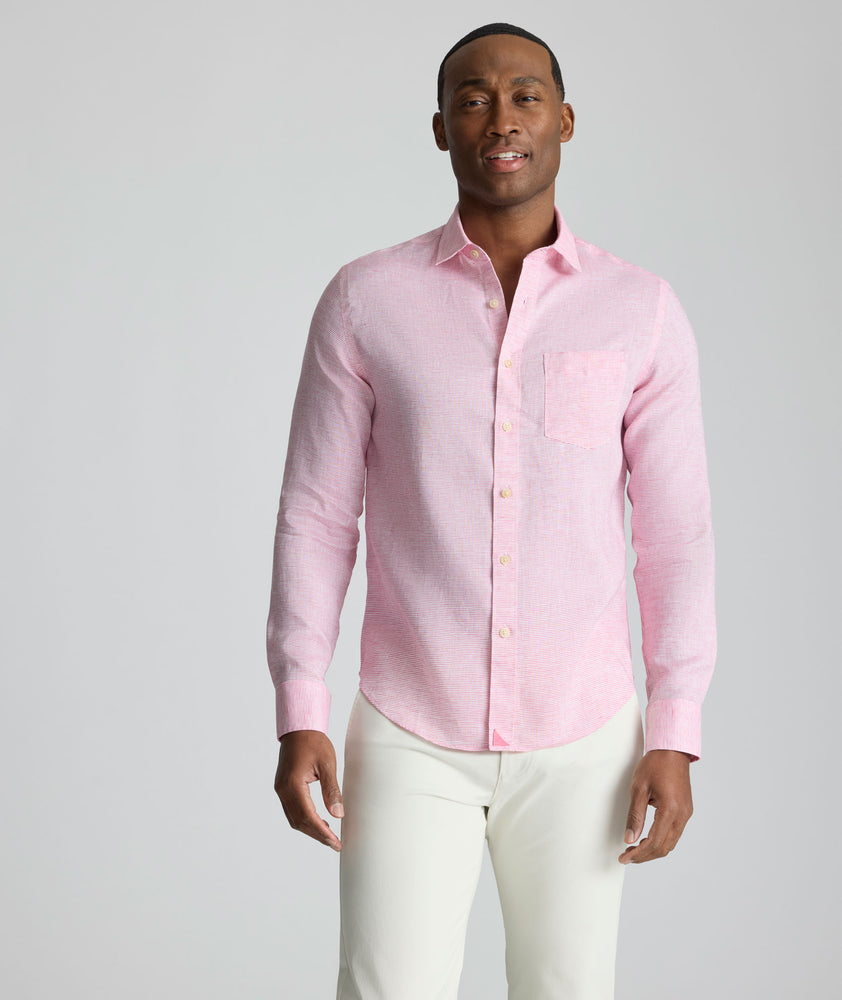 Wrinkle-Resistant Linen Wildehart Shirt Pink | UNTUCKit Wrinkle-Resistant Linen Wildehart Shirt Pink | UNTUCKit