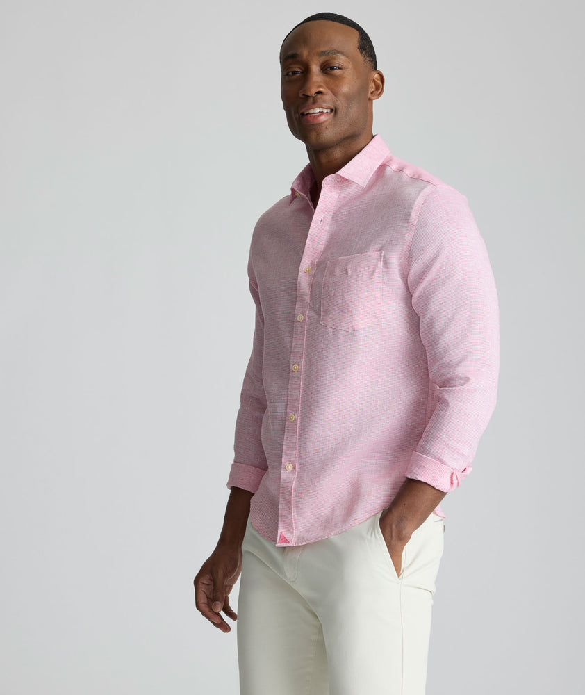 pink linen dress shirt Baird McNutt Pink Irish Linen Shirt