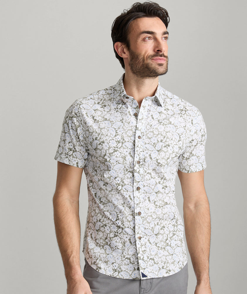 Stretch Cotton Short-Sleeve Wright Shirt