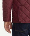 Model wearing a Dark Red Quilted Field Jacket