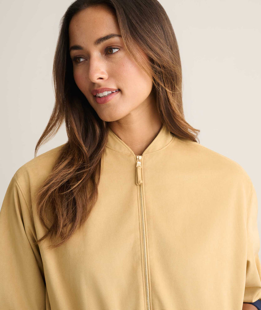 Faux Suede Zadie Bomber Jacket