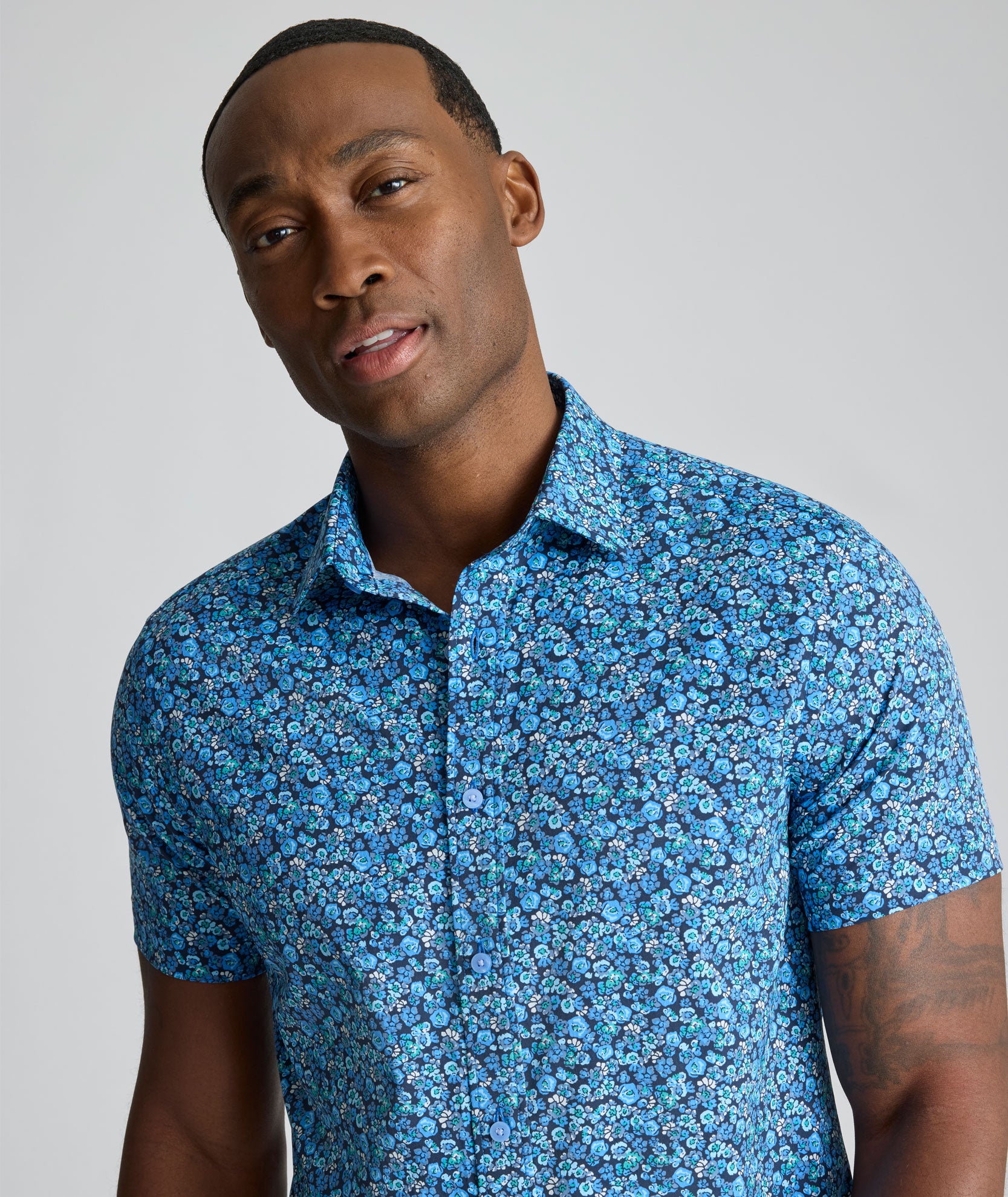 Performance Short-Sleeve Zamora Shirt Navy | UNTUCKit