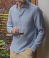Video featuring model wearing a Wrinkle-Resistant Linen shirt.