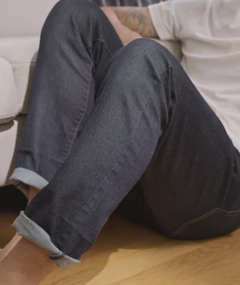 Video featuring model wearking UNTUCKit denim.