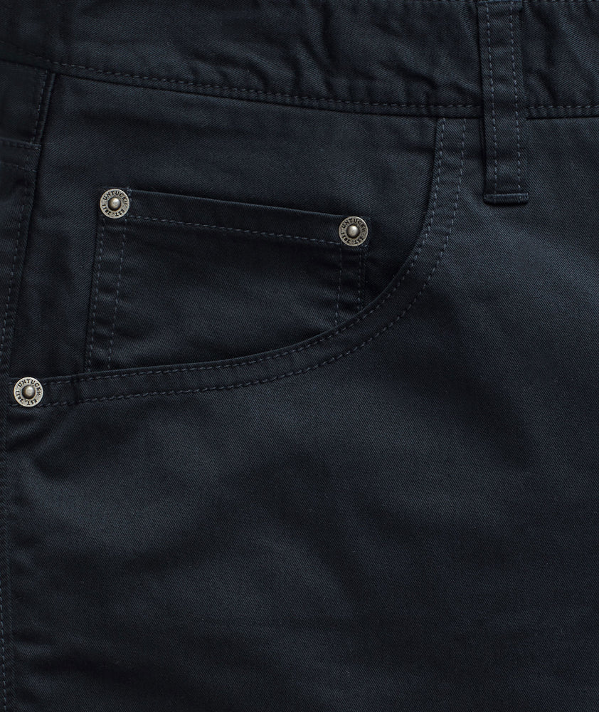 Model wearing a Navy 5-Pocket Pants
