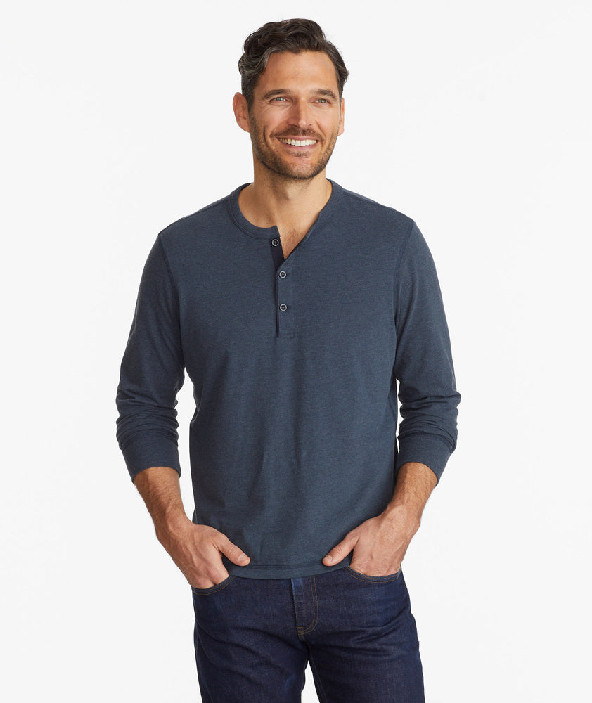 Ultrasoft Long-Sleeve Henley Slate Blue