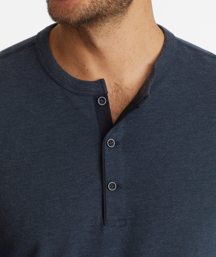 Ultrasoft Long-Sleeve Henley Slate Blue