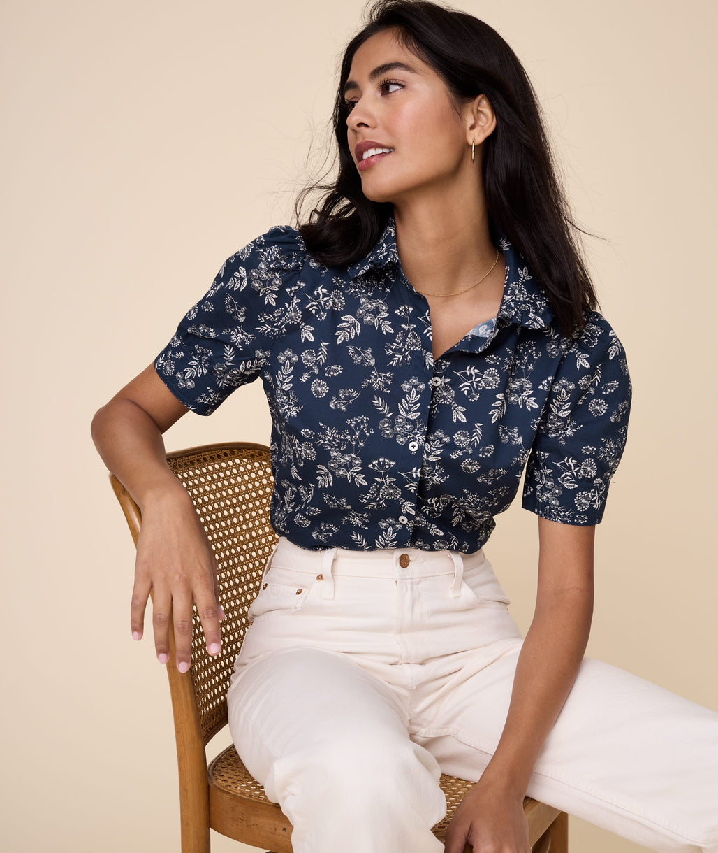 Model wearing an UNTUCKit Allison Shirt.