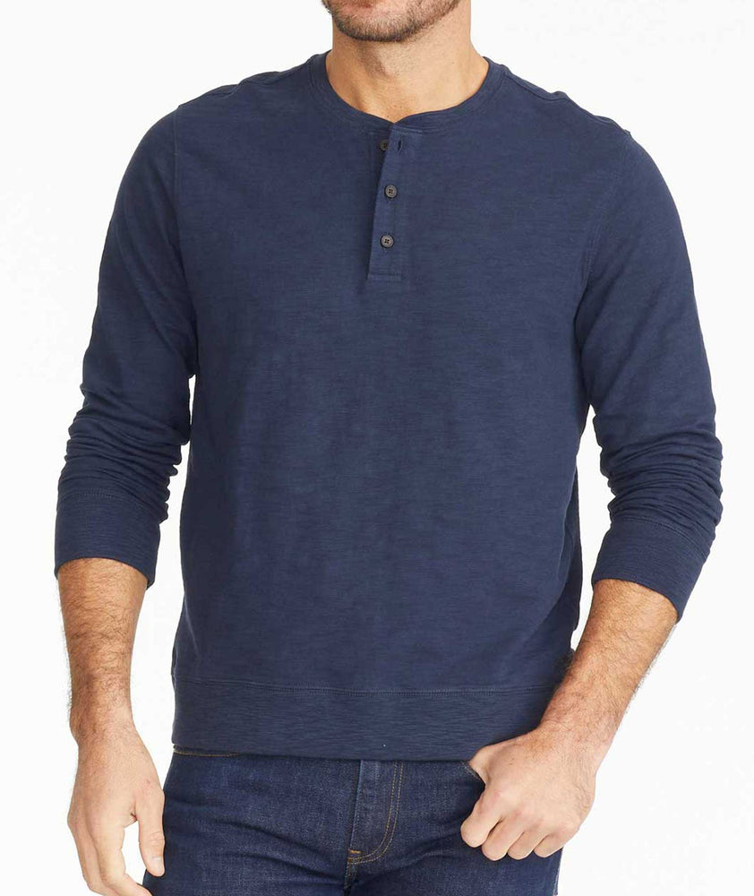 Model wearing a Henley Sweatshirt