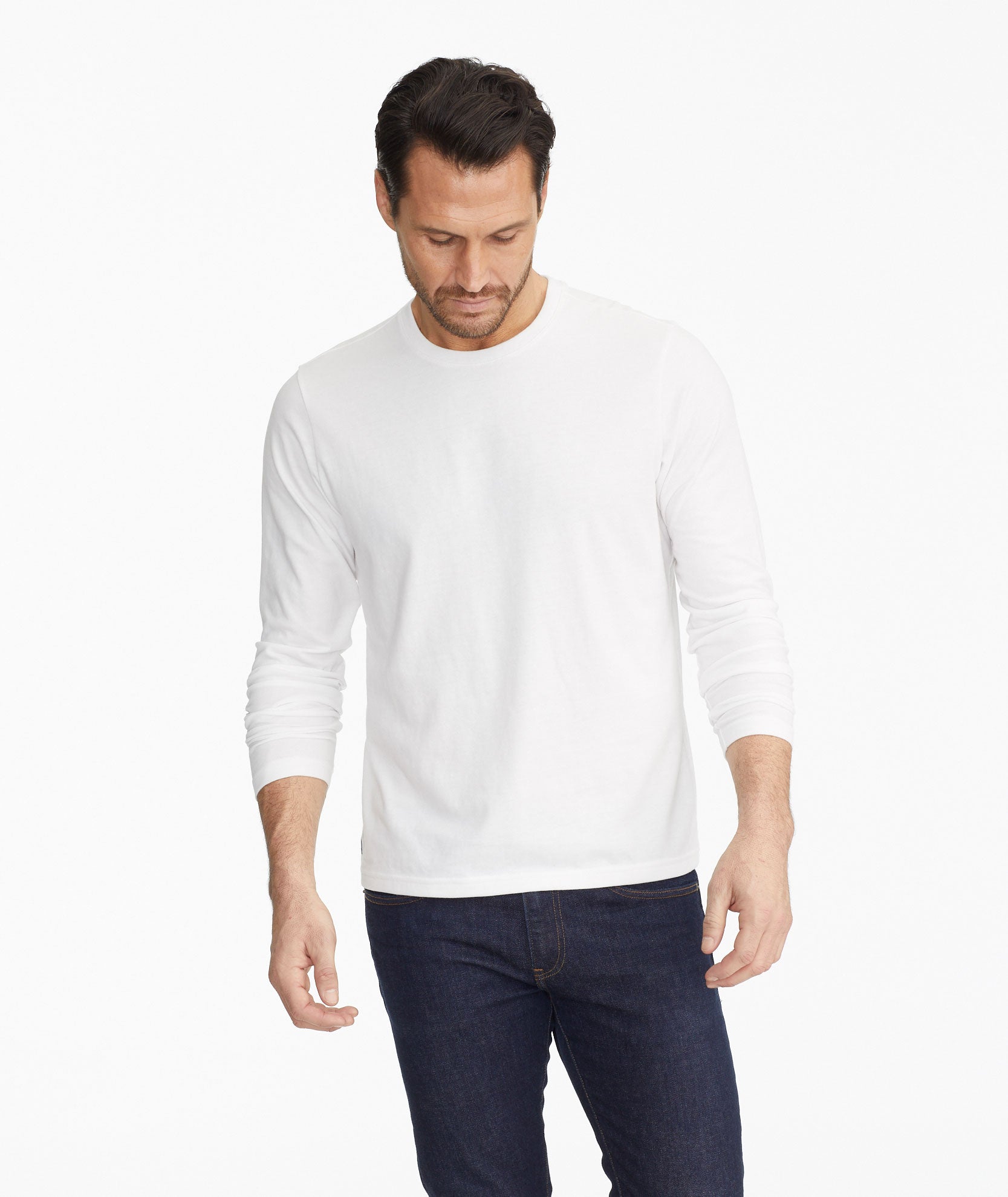 Ultrasoft Long Sleeve Tee White UNTUCKit