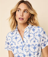 Cotton Short-Sleeve Audrey Shirt Dress 5