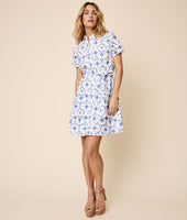 Cotton Short-Sleeve Audrey Shirt Dress 4