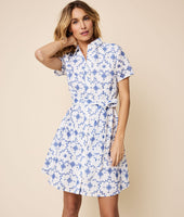 Cotton Short-Sleeve Audrey Shirt Dress 1
