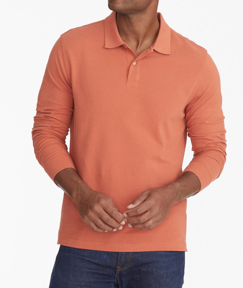 Pique Long-Sleeve Polo - FINAL SALE
