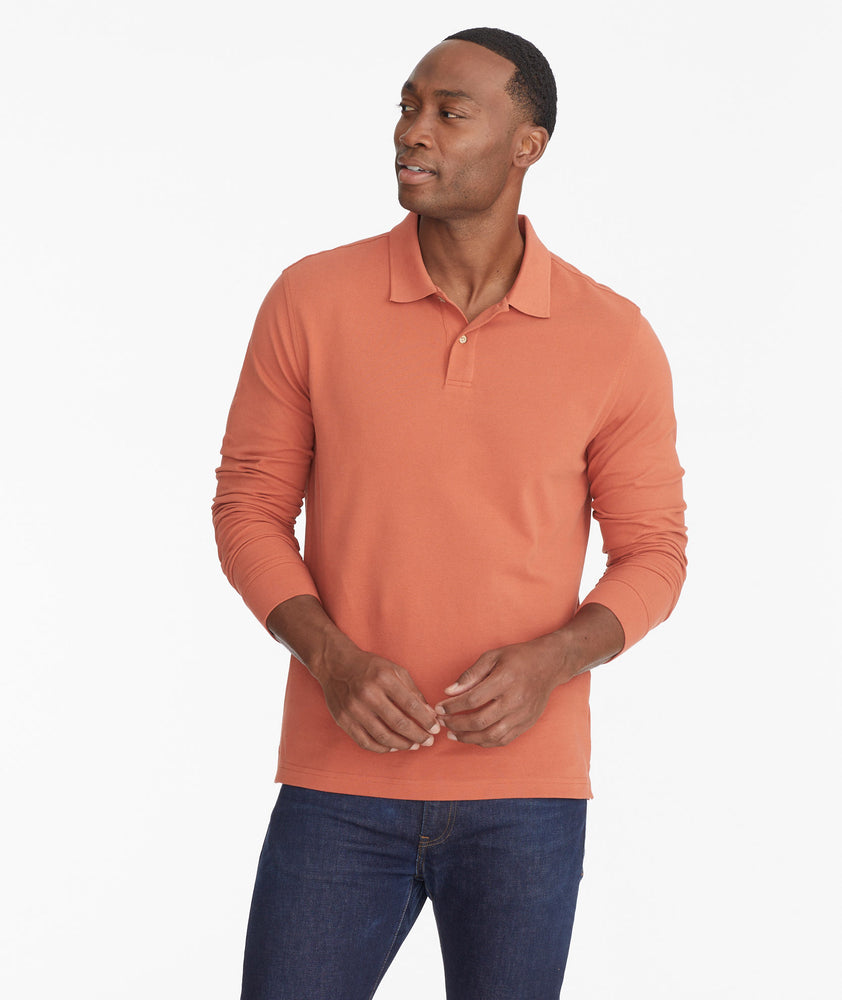 Pique Long-Sleeve Polo - FINAL SALE