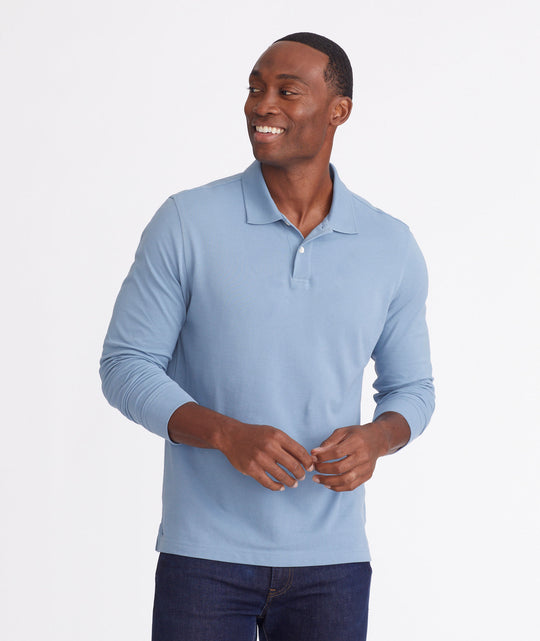 Pique Long-Sleeve Polo - FINAL SALE