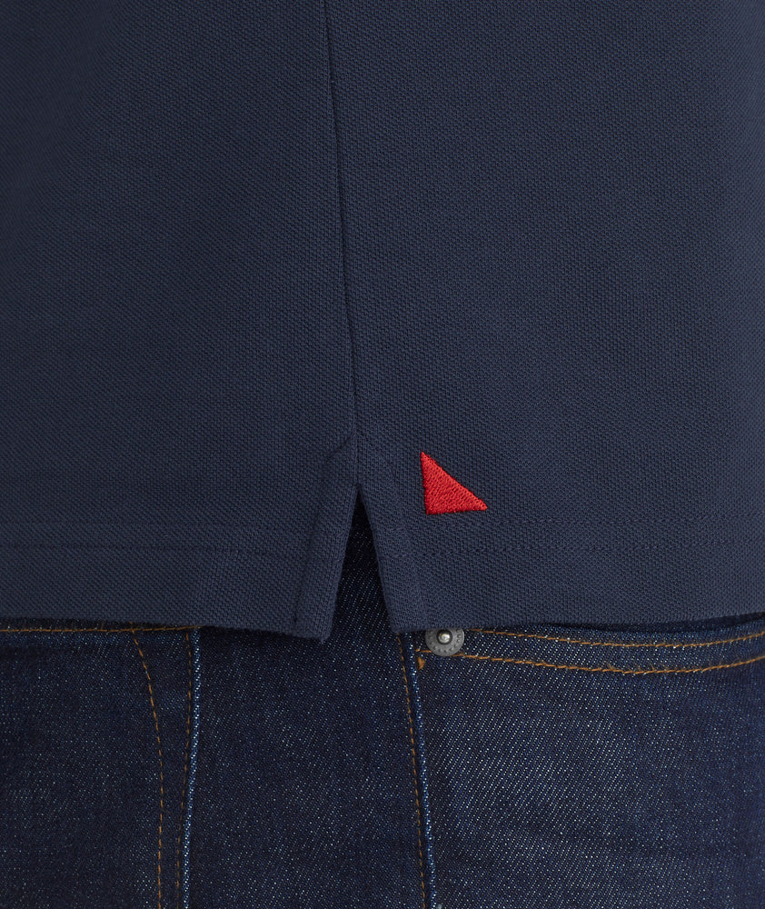 Model wearing a Navy Classic Long-Sleeve Polo