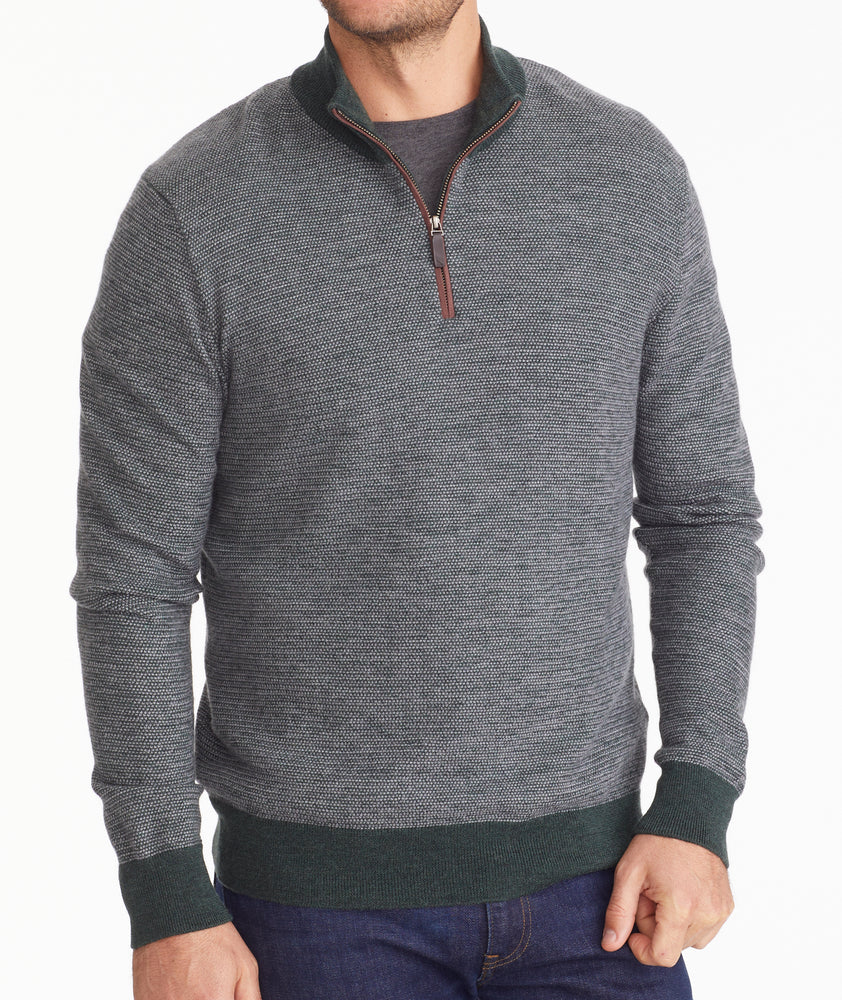 Birdseye Merino Wool Quarter-Zip Sweater - FINAL SALE