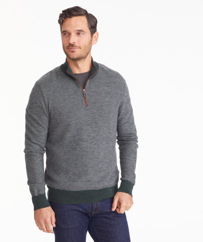 Birdseye Merino Wool Quarter-Zip Sweater - FINAL SALE