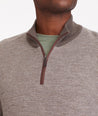Birdseye Merino Wool Quarter-Zip Sweater