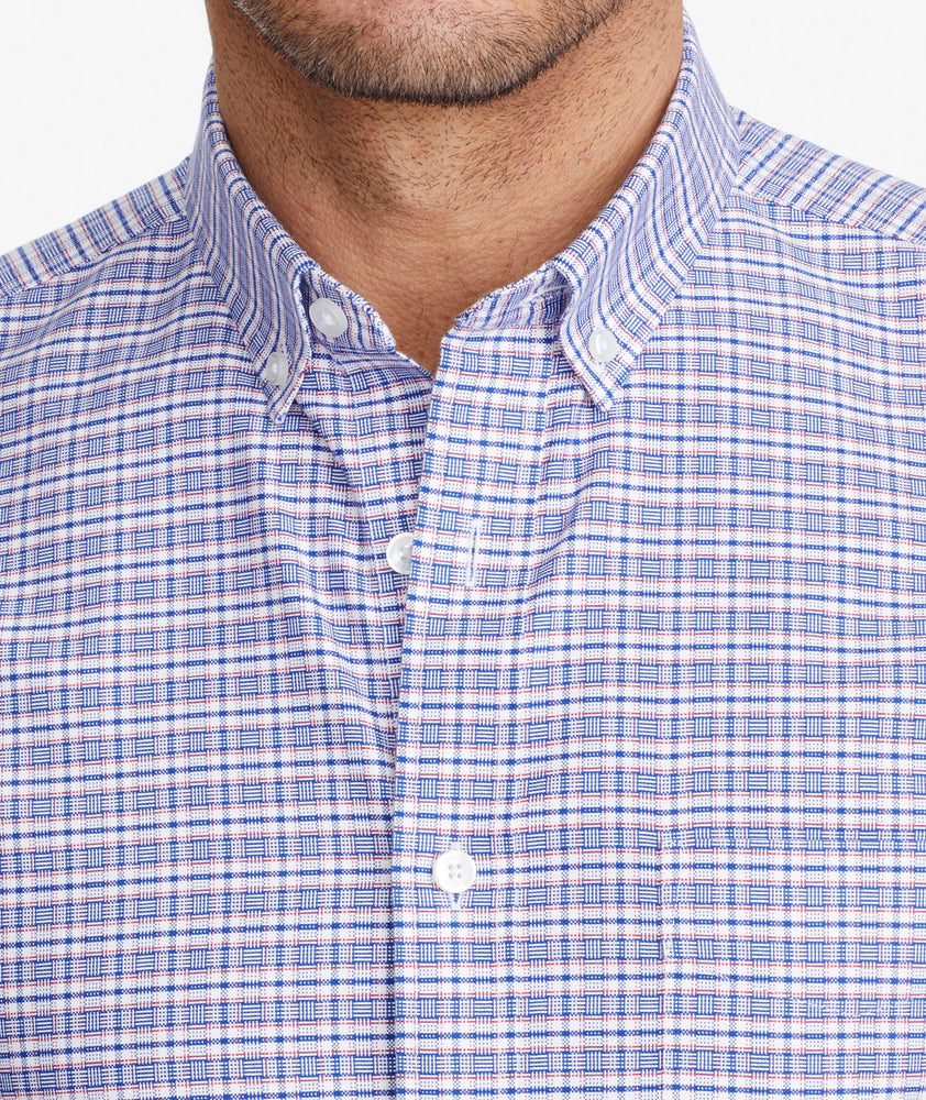Wrinkle-Free Short-Sleeve Blufled Shirt - FINAL SALE