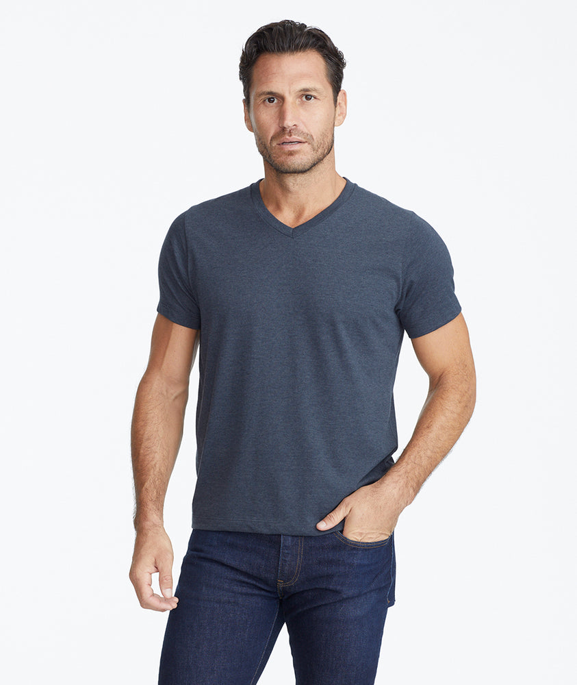 Ultrasoft V-Neck Tee Slate Blue | UNTUCKit